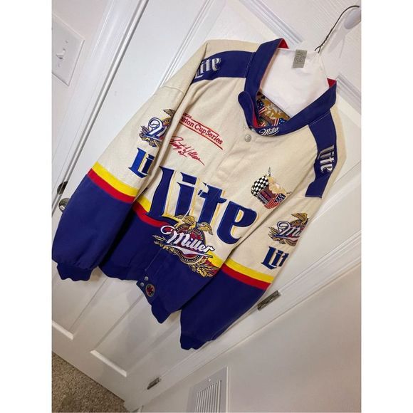 Miller Lite Vintage Rusty Wallace coat by Jeff Hamilton XL - Picture 1 of 10